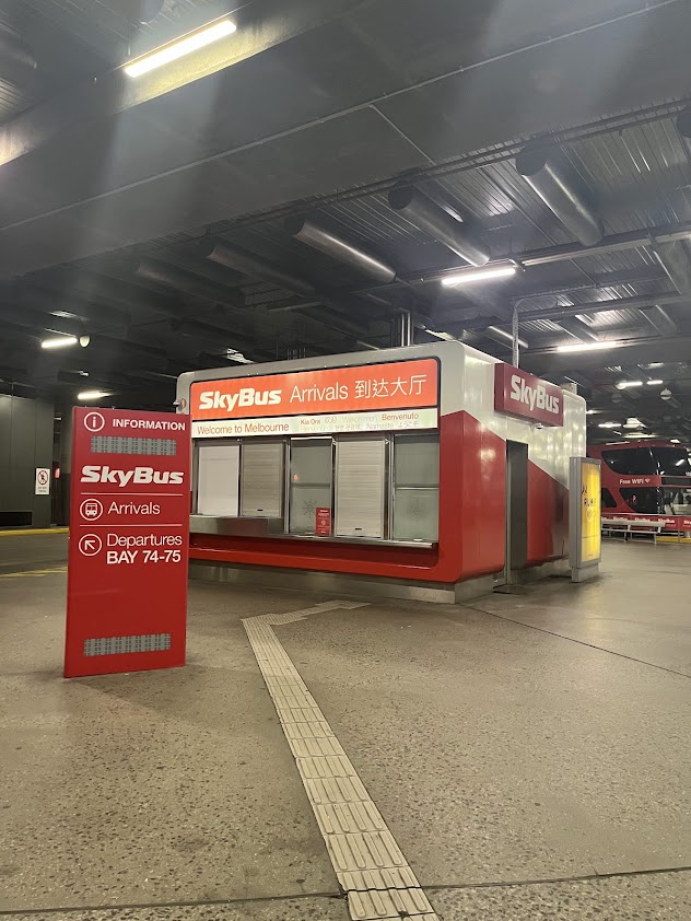 サザンクロス駅のSkyBus到着・出発ロビー（Welcome to Melbourne）